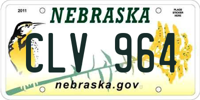 NE license plate CLV964