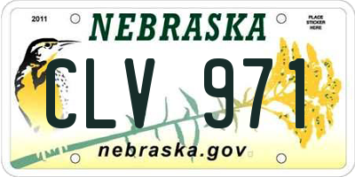 NE license plate CLV971