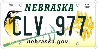 NE license plate CLV977