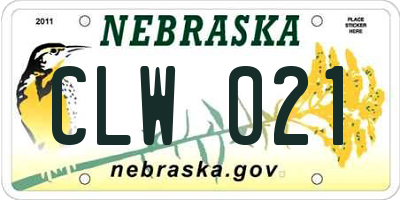NE license plate CLW021