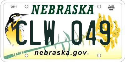 NE license plate CLW049