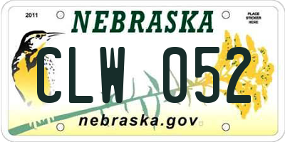 NE license plate CLW052