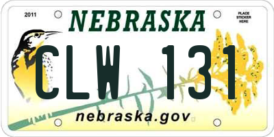 NE license plate CLW131