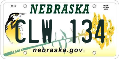 NE license plate CLW134