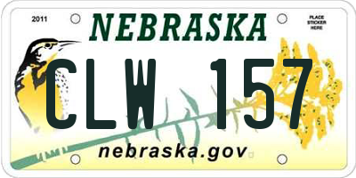 NE license plate CLW157
