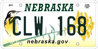NE license plate CLW168
