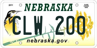 NE license plate CLW200