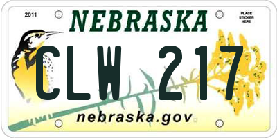 NE license plate CLW217