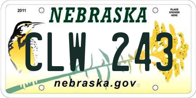 NE license plate CLW243