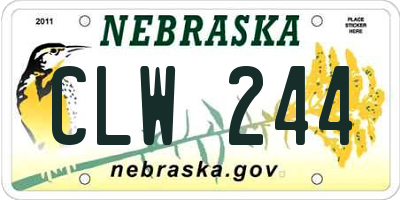 NE license plate CLW244