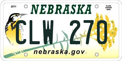NE license plate CLW270