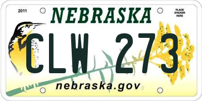 NE license plate CLW273