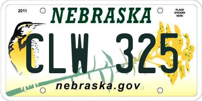 NE license plate CLW325