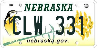 NE license plate CLW331