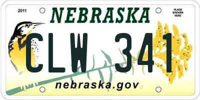 NE license plate CLW341