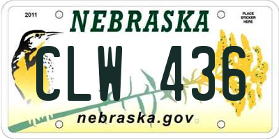 NE license plate CLW436