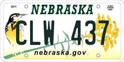 NE license plate CLW437