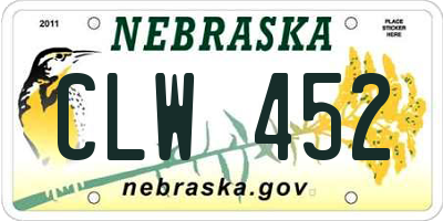 NE license plate CLW452