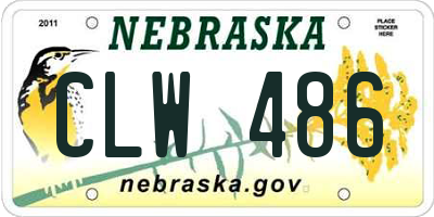 NE license plate CLW486