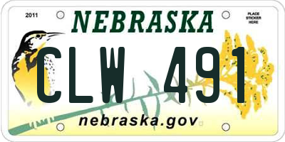 NE license plate CLW491