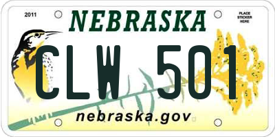 NE license plate CLW501
