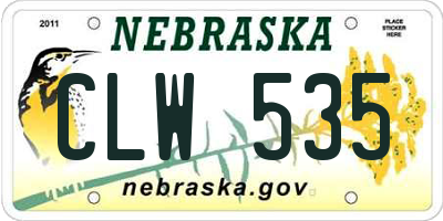 NE license plate CLW535