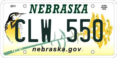 NE license plate CLW550