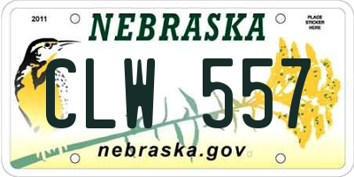 NE license plate CLW557