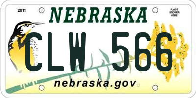 NE license plate CLW566