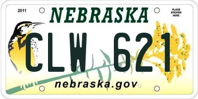 NE license plate CLW621