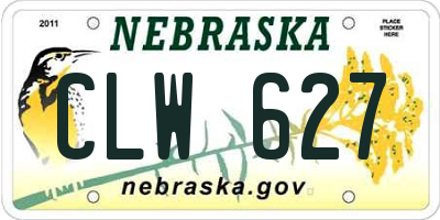 NE license plate CLW627