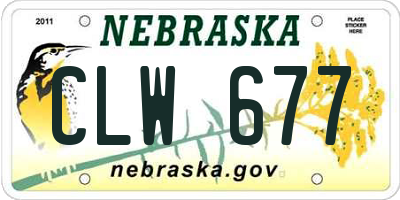 NE license plate CLW677