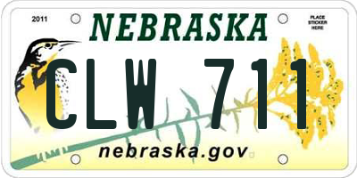 NE license plate CLW711