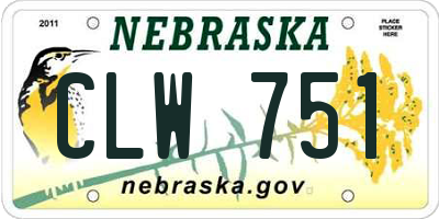 NE license plate CLW751