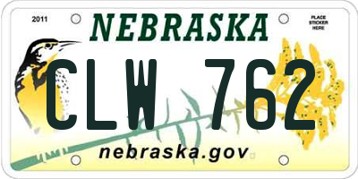 NE license plate CLW762