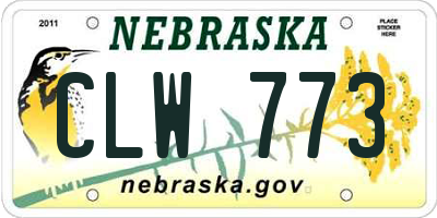 NE license plate CLW773