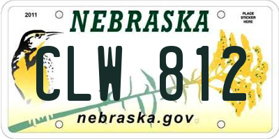 NE license plate CLW812