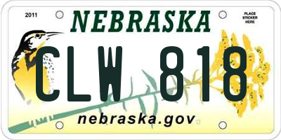 NE license plate CLW818