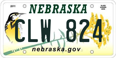 NE license plate CLW824