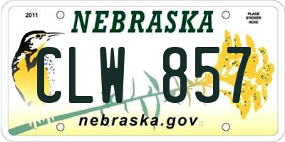 NE license plate CLW857