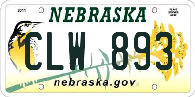 NE license plate CLW893