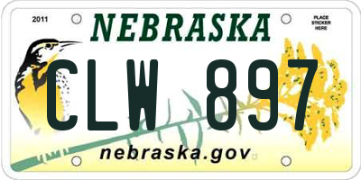 NE license plate CLW897