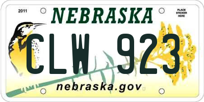 NE license plate CLW923