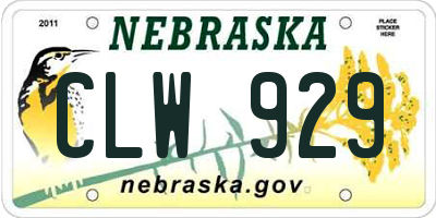 NE license plate CLW929
