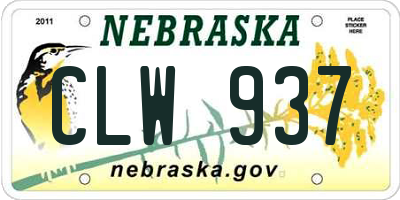NE license plate CLW937