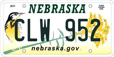NE license plate CLW952