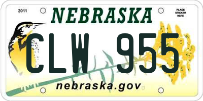 NE license plate CLW955