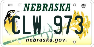 NE license plate CLW973