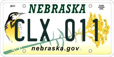 NE license plate CLX011