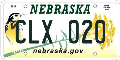 NE license plate CLX020